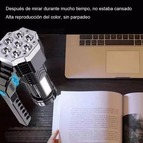 Linterna Táctica Recargable Lámpara De Mano Portátil Led+cob
