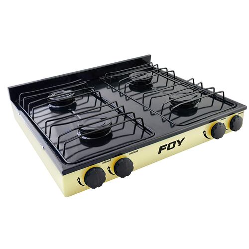 Estufa Parrilla Gas Lp 4 Quemadores Acero Camping Foy