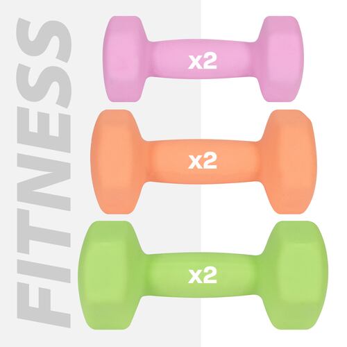 Kit con 3 Pares Mancuernas Hexagonales Altera  3, 5 y 8 Lbs con Forro de Neopreno Premium para Ejercicio