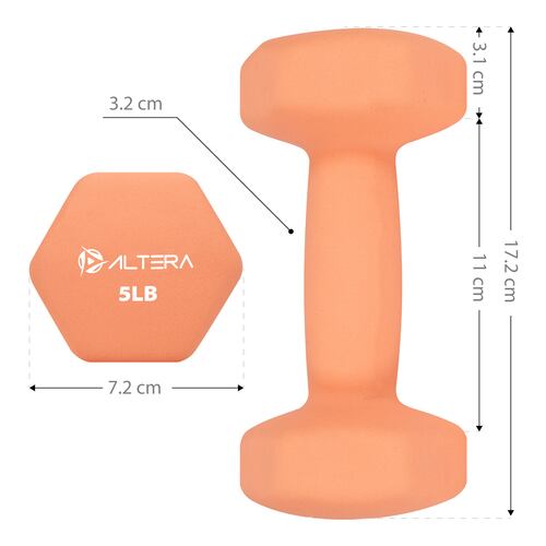 Kit con 3 Pares Mancuernas Hexagonales Altera  3, 5 y 8 Lbs con Forro de Neopreno Premium para Ejercicio