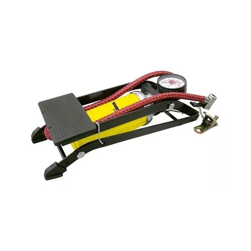 Bomba Aire Pie Pedal Pistón Con Manómetro Base Metal Surtek