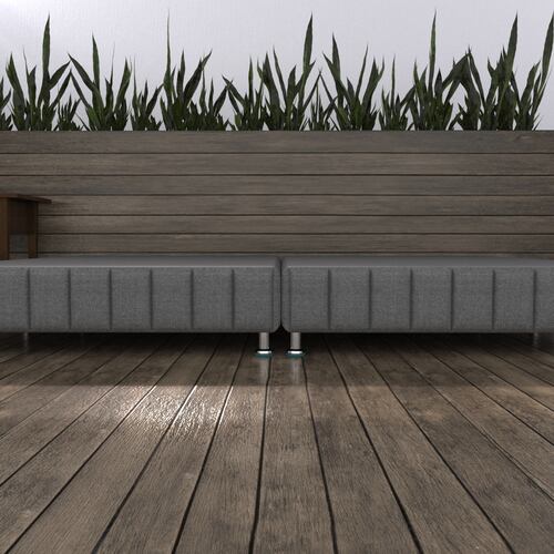 Base Box King Size Tapizado Gris con Patas.