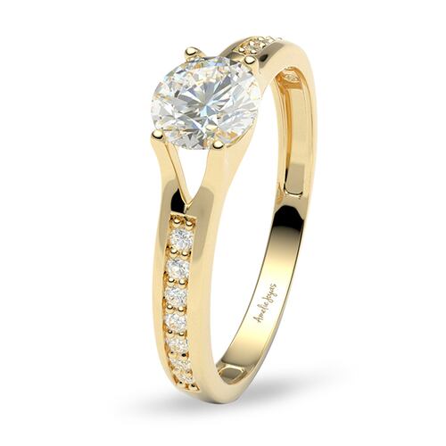 Anillo de compromiso en Oro Amarillo de 10K Amelie Joyas.
