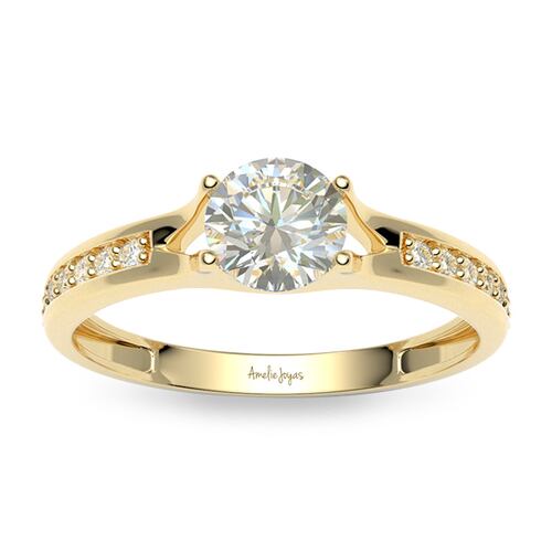Anillo de compromiso en Oro Amarillo de 10K Amelie Joyas.