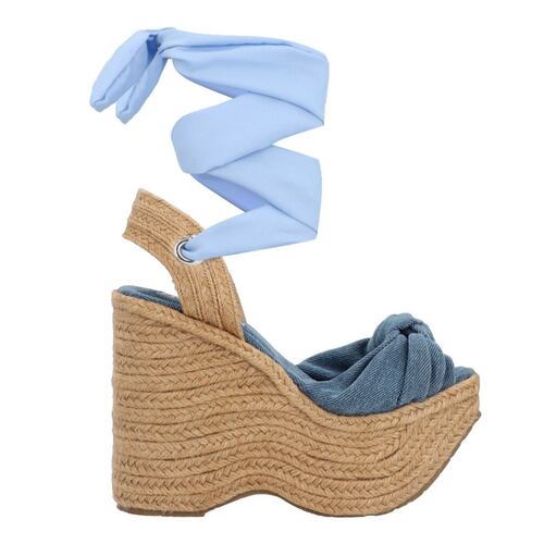 Alpargata De Plataforma Aesthetic Con Yute Mezclilla Oggi Azul Para Mujer Estilizada.