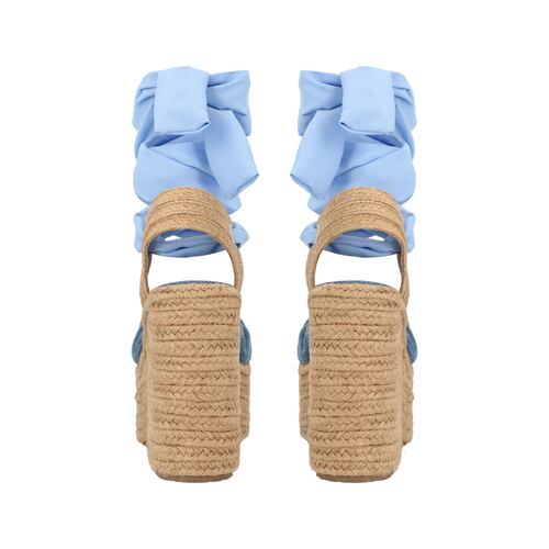 Alpargata De Plataforma Aesthetic Con Yute Mezclilla Oggi Azul Para Mujer Estilizada.