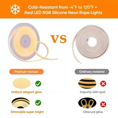 Neon Flex Led Manguera Con Fuente De Alimentación 5 M 12v Naranja