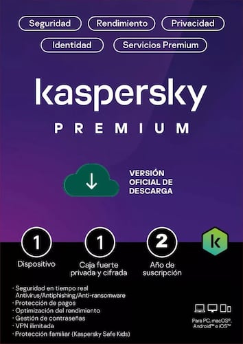 ESD Kaspersky Premium 1 Disp 1 Cuenta KPM 2 años