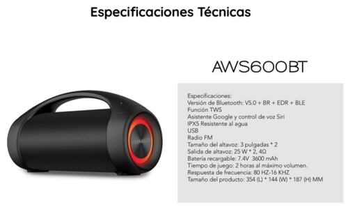 BOCINA RESISTENTE AL AGUA inalambrica + AUDIFONOS GRATIS  COMBO AIWA.