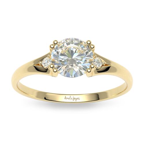 Anillo de compromiso en Oro Amarillo de 10K Amelie Joyas
