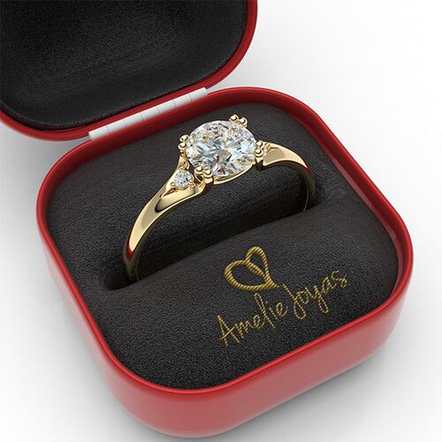 Anillo de compromiso en Oro Amarillo de 10K Amelie Joyas