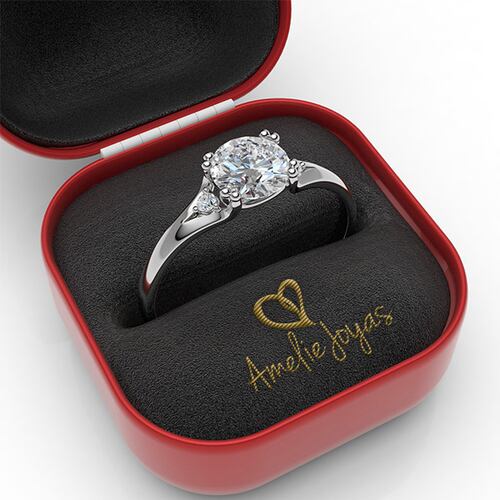 Anillo de compromiso en Oro Blanco de 10K Amelie Joyas