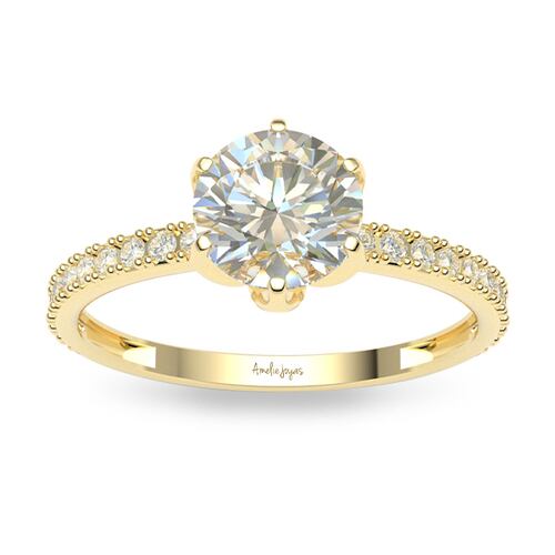 Anillo de compromiso en Oro Amarillo de 10K Amelie Joyas