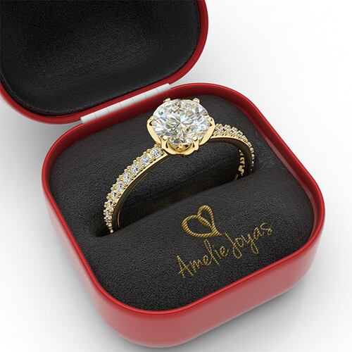 Anillo de compromiso en Oro Amarillo de 10K Amelie Joyas