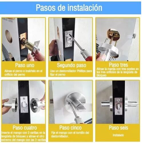 Cerradura Chapa Manija Para Puerta Recamara Y Principal/baño