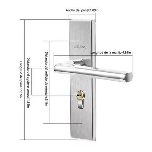 Cerradura Para Puerta Chapa Silenciosa De Acero Inoxidable