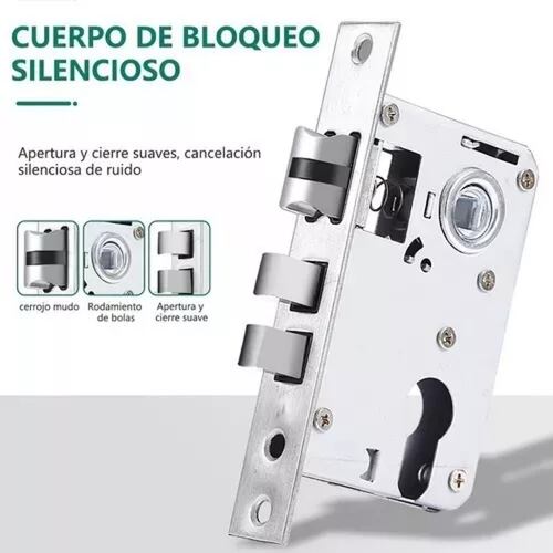Cerradura Para Puerta Chapa Silenciosa De Acero Inoxidable