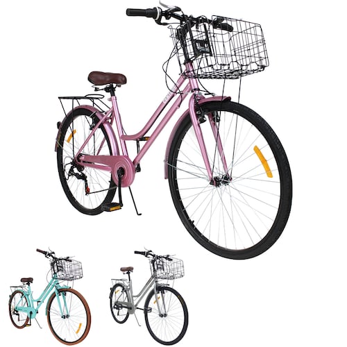 Bicicleta Urbana Vintage R26 Frenos V-brakes Rosa