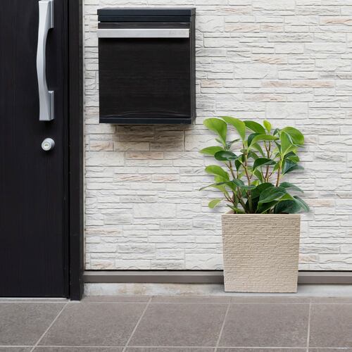 AGBOX Maceta Jardinera Cuadrada Efecto Ladrillo STRATA Gris AG-GN687STONE.