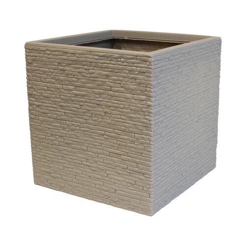 AGBOX Maceta Jardinera Cuadrada Efecto Ladrillo STRATA Gris AG-GN687STONE.