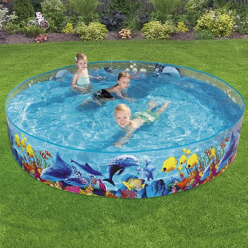 Alberca Piscina Rígida Infantil Circular Diseño de Peces 2.44 mts Bestway.