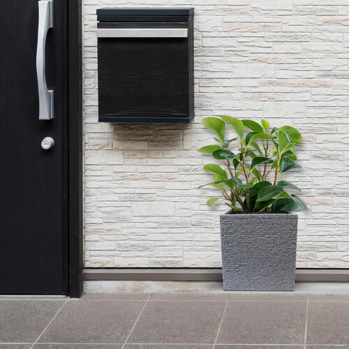 AGBOX Maceta Jardinera Cuadrada Efecto Ladrillo STRATA AG-GN687ASH