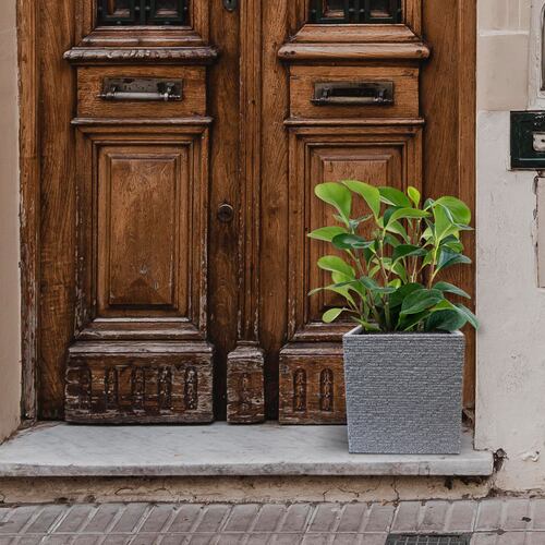 AGBOX Maceta Jardinera Cuadrada Efecto Ladrillo STRATA AG-GN687ASH