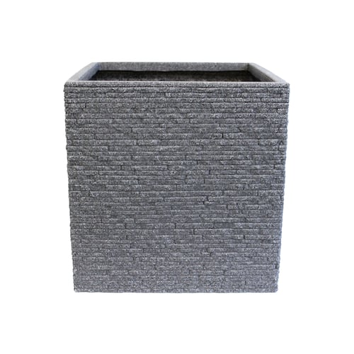 AGBOX Maceta Jardinera Cuadrada Efecto Ladrillo STRATA AG-GN687ASH