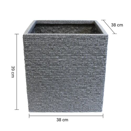 AGBOX Maceta Jardinera Cuadrada Efecto Ladrillo STRATA AG-GN687ASH