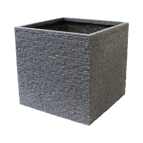 AGBOX Maceta Jardinera Cuadrada Efecto Ladrillo STRATA AG-GN687ASH