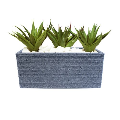 AGBOX Maceta Jardinera Rectangular Efecto Ladrillo Strata Beige AG-GN576ASH