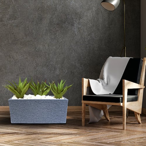 AGBOX Maceta Jardinera Rectangular Efecto Ladrillo Strata Beige AG-GN576ASH