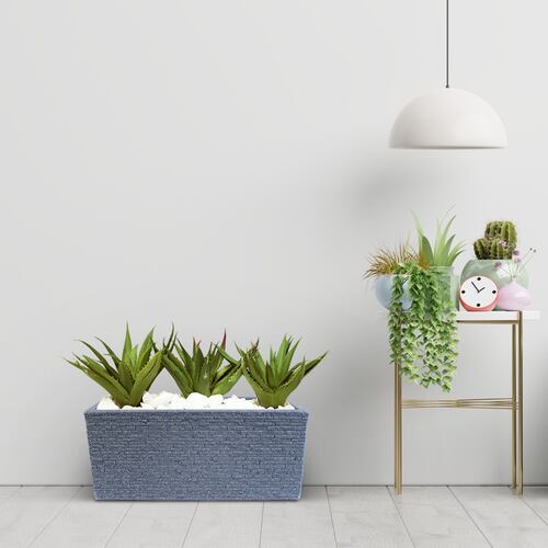 AGBOX Maceta Jardinera Rectangular Efecto Ladrillo Strata Beige AG-GN576ASH