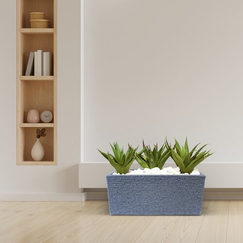 AGBOX Maceta Jardinera Rectangular Efecto Ladrillo Strata Beige AG-GN576ASH