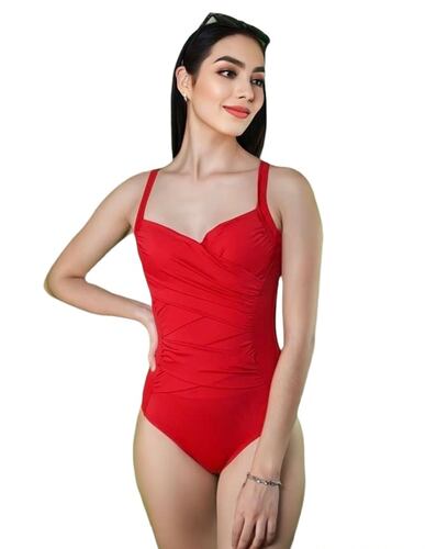 Traje de baño completo con faja abdominal y copas con varilla para mujer