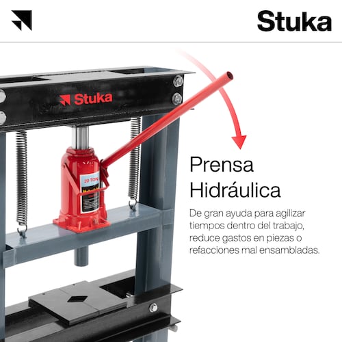 Prensa Hidráulica Industrial Stuka 20 Toneladas con Gato Hidráulico Acero