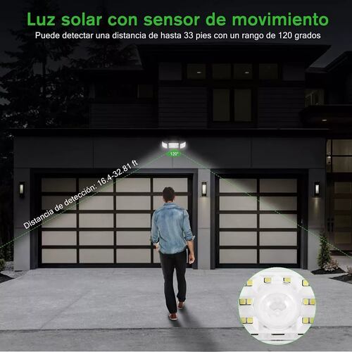 Lampara Led Solar Jardin Luz Lamparas Solares Exterior