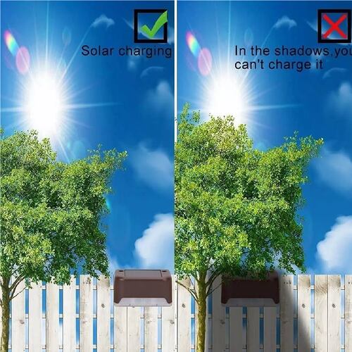 4 Pcs Lámpara Luz Solar Exterior Jardín Escalera Tierra Led Negra