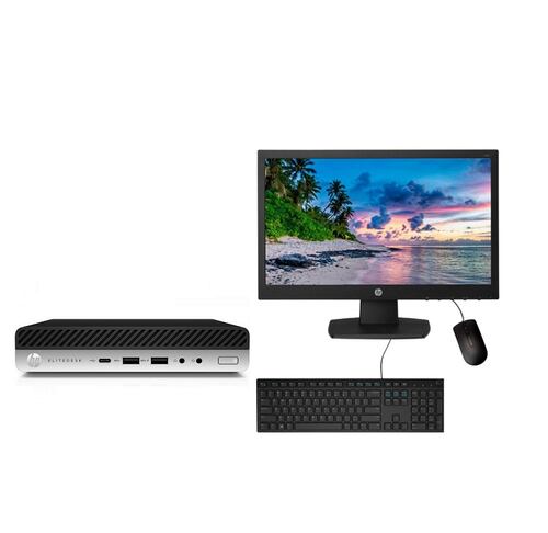 All In One HP 800 G4 Tiny- Core i7, 8va gen- 32GB RAM- 512GB SSD- Monitor 19"- Windows 10 PRO- Equipo Clase A, Reacondicionado..