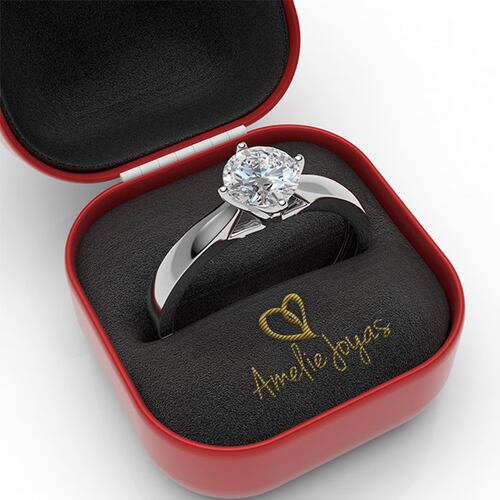 Anillo de compromiso en Oro Blanco de 10K Amelie Joyas