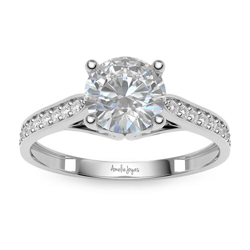 Anillo de compromiso en Oro Blanco de 10K Amelie Joyas