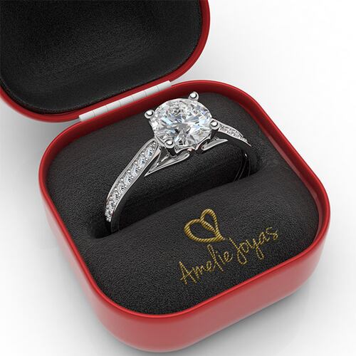 Anillo de compromiso en Oro Blanco de 10K Amelie Joyas