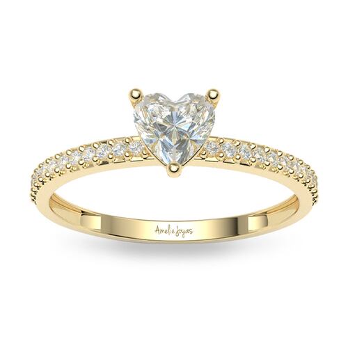 Anillo de compromiso en Oro Amarillo de 10K Amelie Joyas