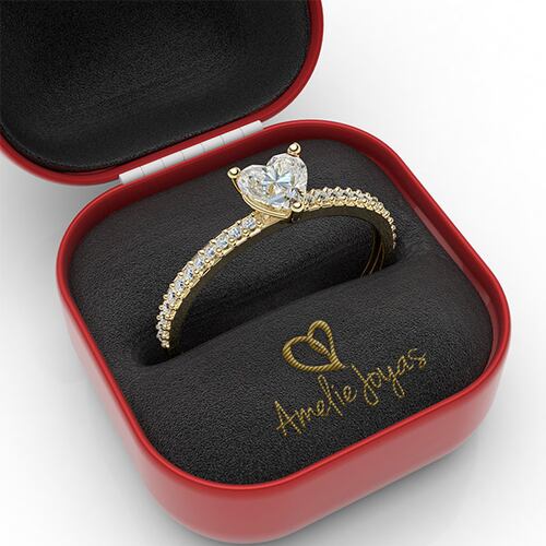 Anillo de compromiso en Oro Amarillo de 10K Amelie Joyas