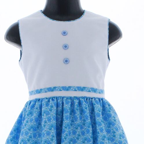 Vestido Niña Azul Cielo Floreado 3419 2 a 10 años