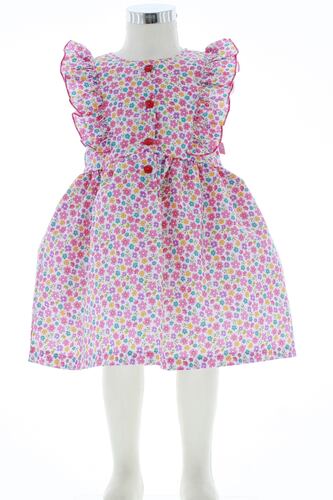 Vestido Niña Rosa Floreado 3426 2 a 10 años.