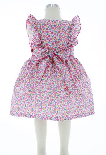 Vestido Niña Rosa Floreado 3426 2 a 10 años.