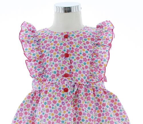 Vestido Niña Rosa Floreado 3426 2 a 10 años.