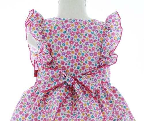 Vestido Niña Rosa Floreado 3426 2 a 10 años.