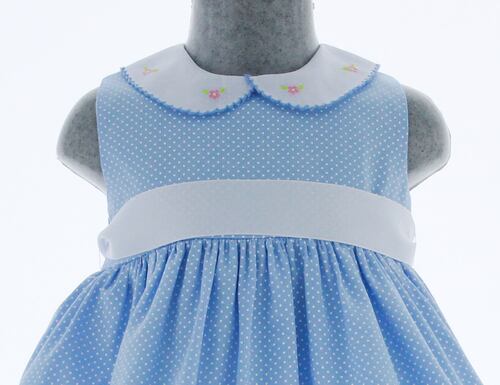 Vestido para Niña Pequeña Bebe Azul Cielo 3431 1 a 5 años.